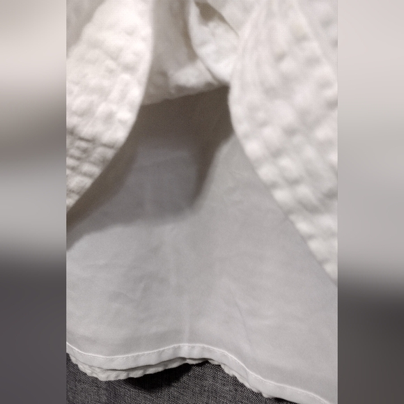NWT Southern Proper Seersucker Scallop Dress Women's 4 White Casual Comfy Retro - Picture 9 of 13